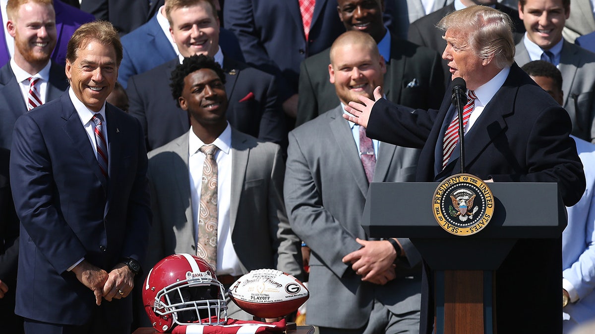 Donald Trump and Nick Saban