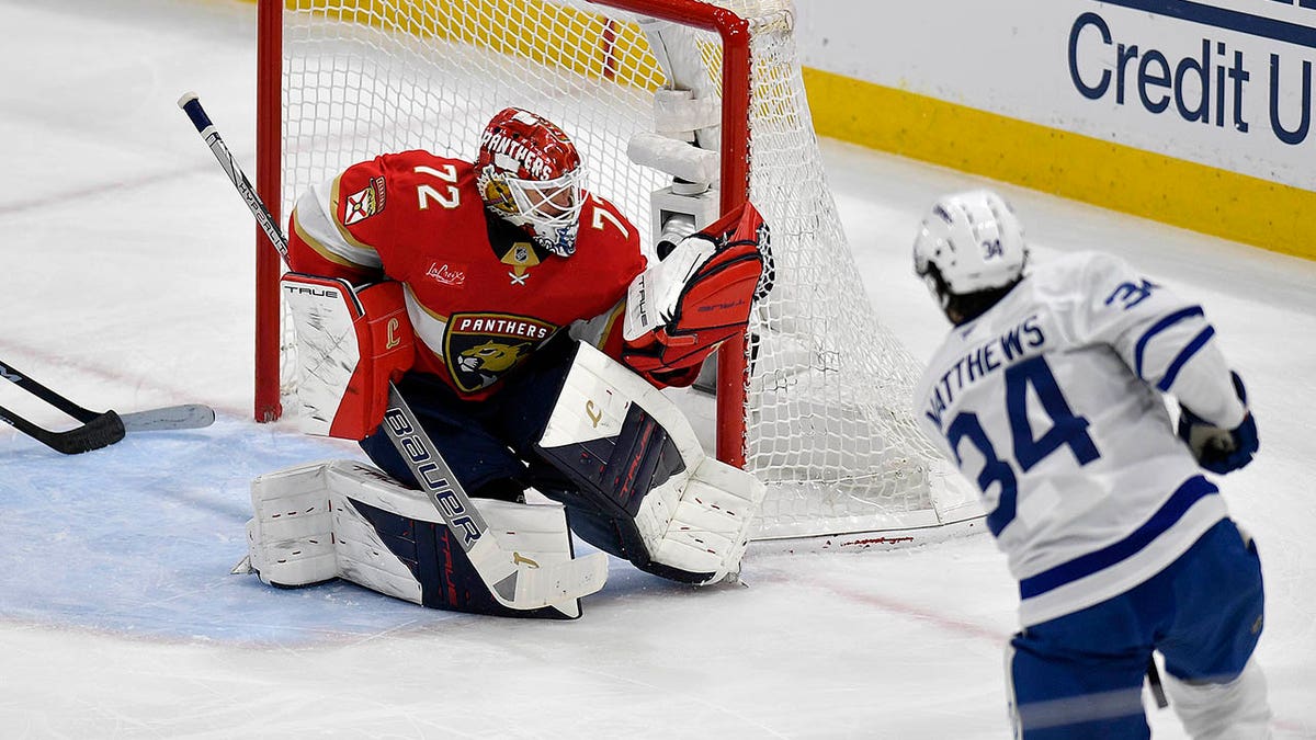 Sergei Bobrovsky makes a save