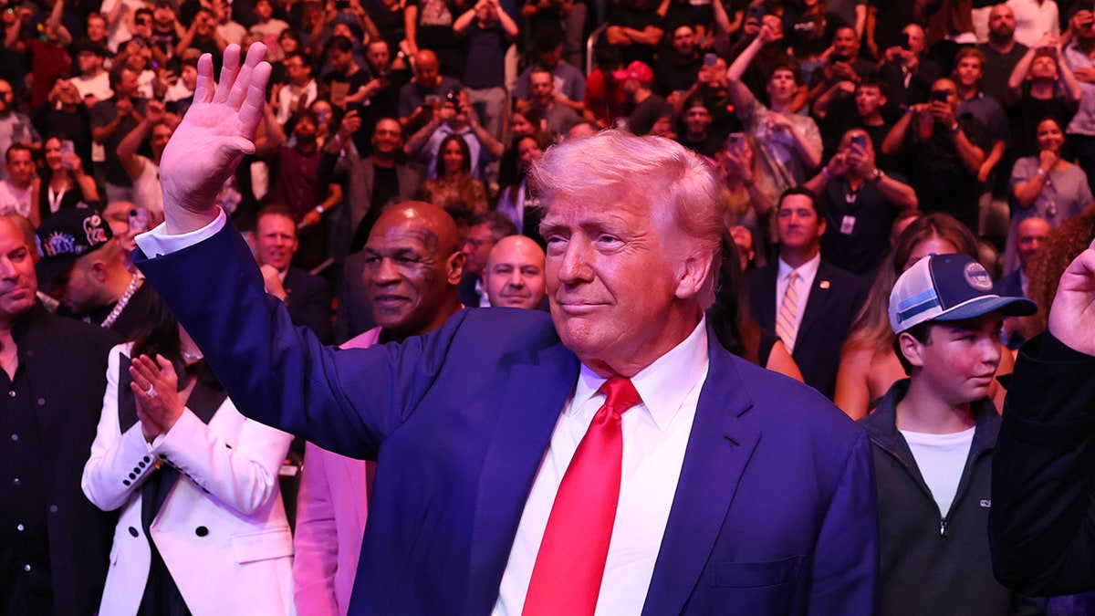 U.S. President Donald Trump is seen in attendance during the UFC 316 event at Prudential Center, in Newark, N.J., Saturday. 