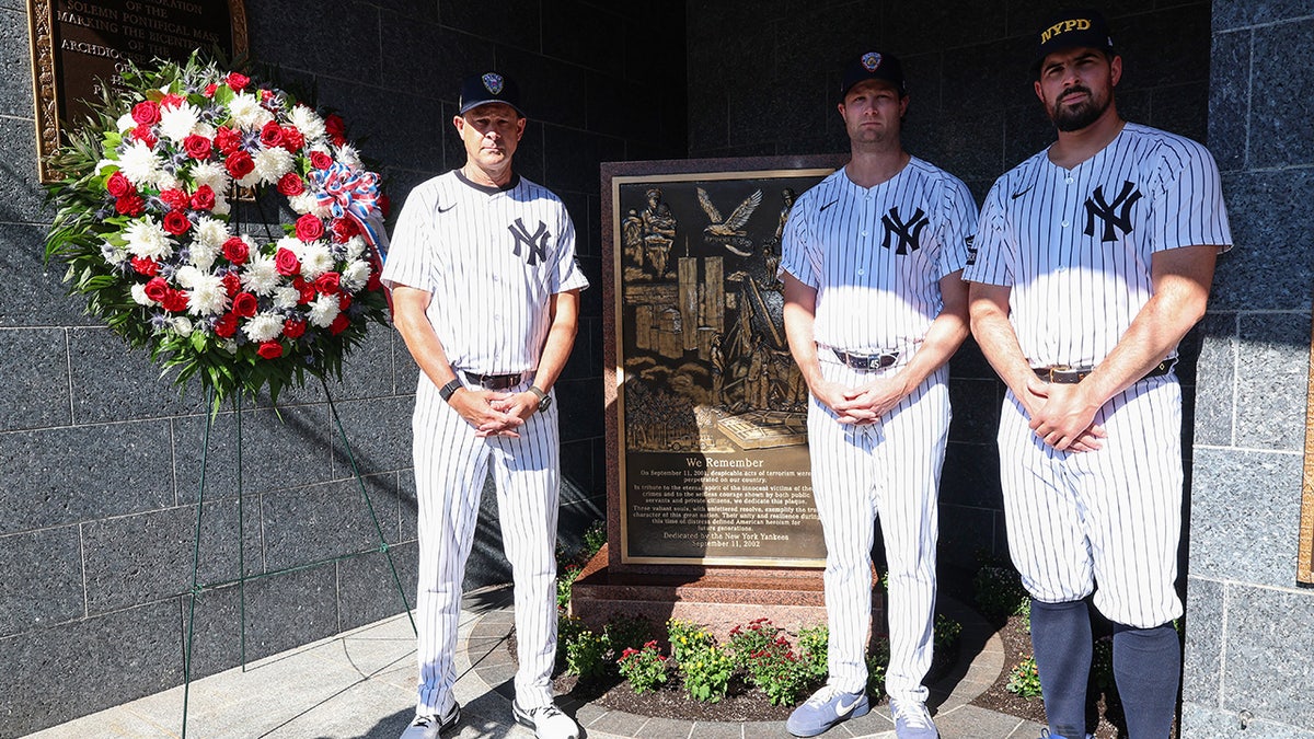 Yankees with 9/11 monument